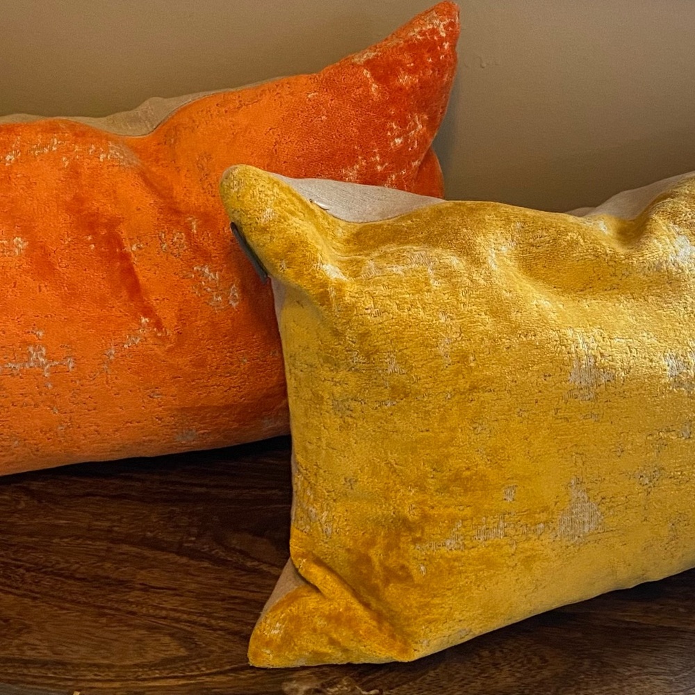 Orange and yellow pillows medium size